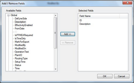 Advanced Search Avaliable and Selected Fields Customize Criteria Window 