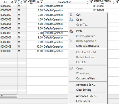 Worksheet Displaying Right Click Menu with Advanced Sort and Filter Options